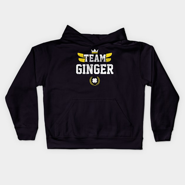 Team Ginger Irish Funny St Patricks Day Kids Hoodie by trendingoriginals